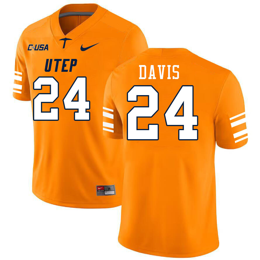 Men-Youth #24 Jaylen Davis UTEP Miners 2023 College Football Jerseys Stitched-Orange